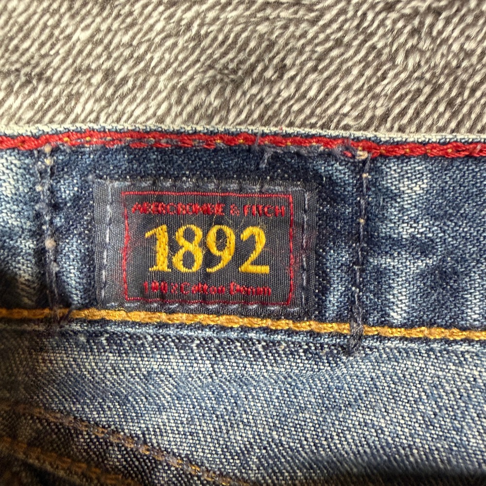 Abercrombie & Fitch 1892 Vintage Bootcut Jeans Indigo Blue Button Fly Size 6 - Picture 4 of 11